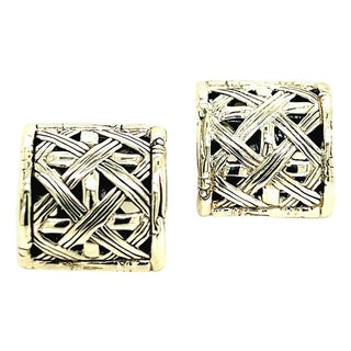 1990s Pair of John Hardy Estate Cufflinks Sterling Silver For Sale
