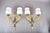 Gilt Bronze Double-Arm Wall Sconces with Frosted Glass Shades, 1950s, Set of 2 For Sale - Image 4 of 18