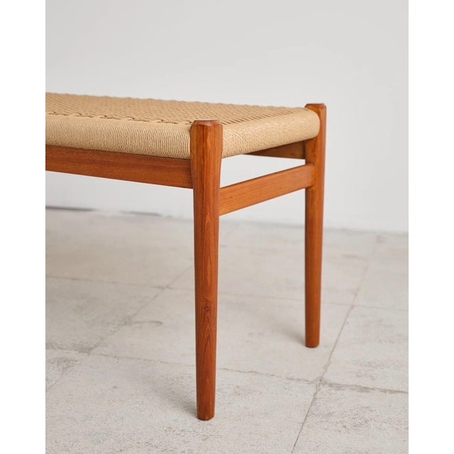 Long Teak Bench with Paper Cord Weaving by Niels O. Møller for j.l. Møllers, Denmark, 1960s For Sale - Image 13 of 18