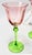Glass Late 20th Century Pink and Green Hand-Crafted Wine Glasses - Set of 6 For Sale - Image 7 of 10