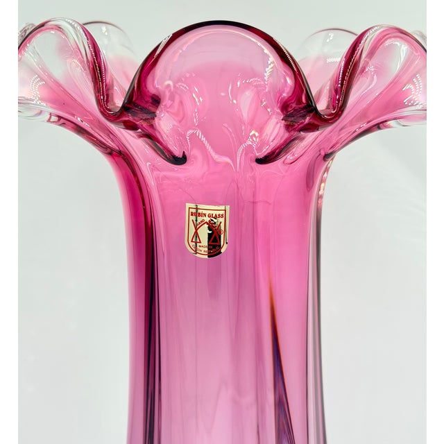 Mid-Century Czech Art Glass Vase, Josef Hospodka, Chřibská (Rubin Glass) 1960s For Sale In Palm Springs - Image 6 of 10