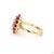 5.28 Carat Old European Cut Diamond Ruby Gold Ring, Size 6.5 For Sale - Image 4 of 9