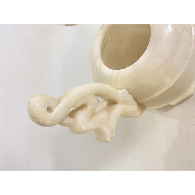 Art Deco Alabaster Urn Uplighter Table Lamp, France, 1960s For Sale - Image 9 of 18