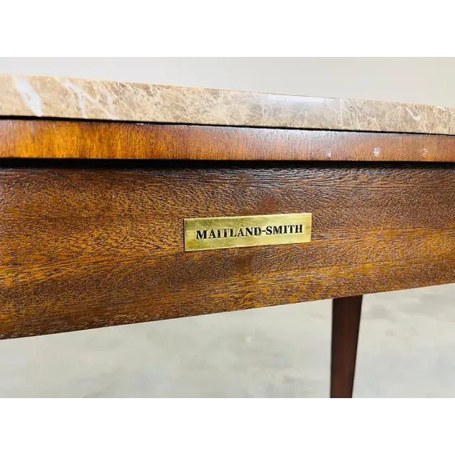 Brown Maitland Smith Adam Style Inlaid Demi-Lune Console Table For Sale - Image 8 of 8