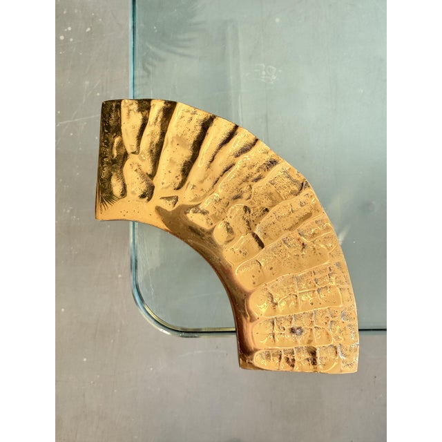 Hollywood Regency Brass and Glass Coffee Table attributed to Peter Ghyczy, 1970s For Sale - Image 6 of 18