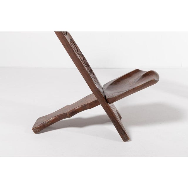 Wood Set of Vintage African Carved Chairs For Sale - Image 7 of 10