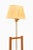 Pair of floor lamps in cherrywood, brass and original lamp shades by josef frank, 1950's additional information: material:...
