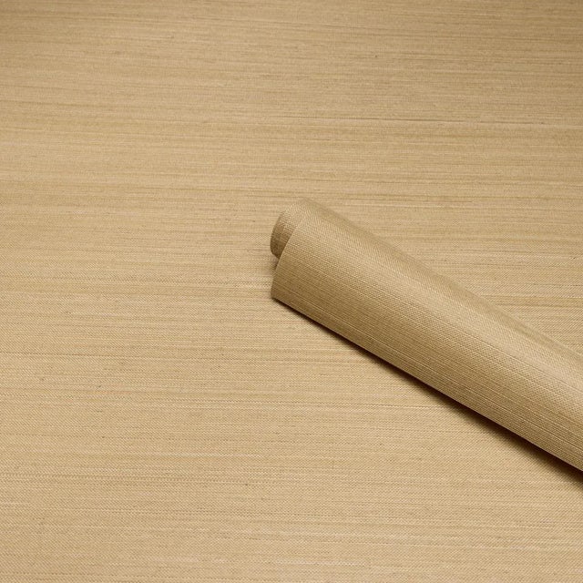 Schumacher Schumacher Musa Abaca Wallpaper In Soft Gold For Sale - Image 4 of 7
