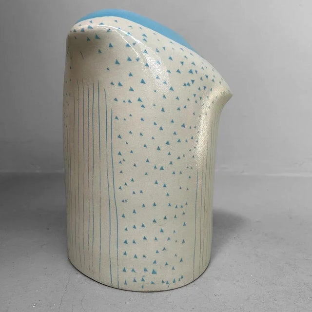 Blue Japanese Modernist Ikebana Vase, 1970s For Sale - Image 8 of 18