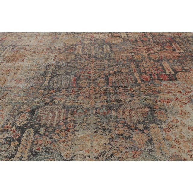 Rug & Kilim Rug & Kilim’s Modern Persian Style Rug in Blue With Colorful Tree of Life For Sale - Image 4 of 9