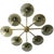 Italian flush mount with eight smoky Murano glass shades mounted on solid brass frame in lacquered polished brass finish /...