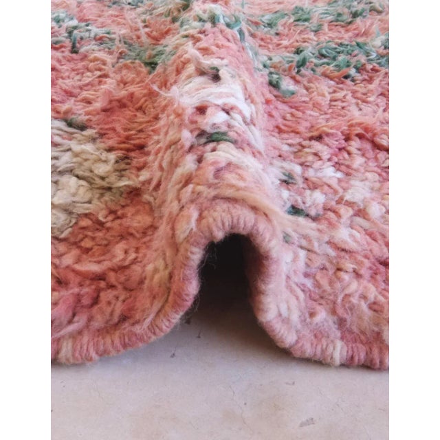 Textile 1980s Soft Pink Moroccan Rug - 11.2 X 5.7 Ft For Sale - Image 7 of 8