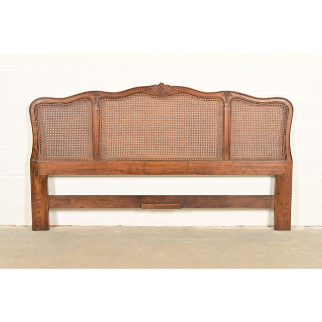 Henredon French Provincial Louis XV Carved Oak and Cane King Size Headboard, Circa 1960s For Sale - Image 13 of 13