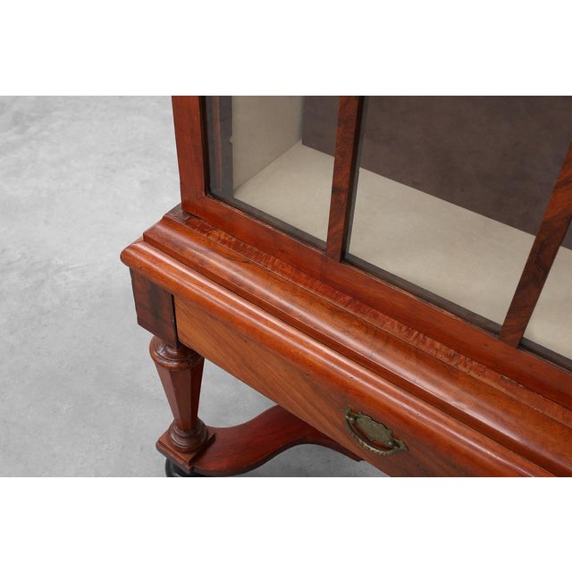 Antique William IV Style Walnut Display Cabinet, United Kingdom, 18th Century For Sale - Image 14 of 18