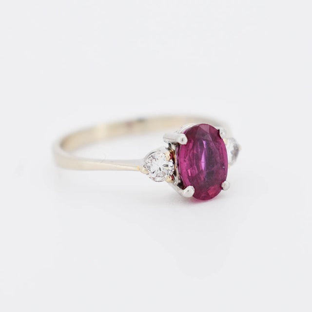 1930s Gold and Platinum Ruby and Diamond Trilogy Ring, Size 7.75 For Sale - Image 5 of 5