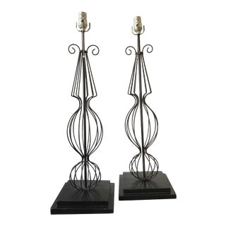 1950s French Wire Lamps - A Pair For Sale