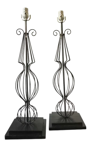 1950s French Wire Lamps - A Pair