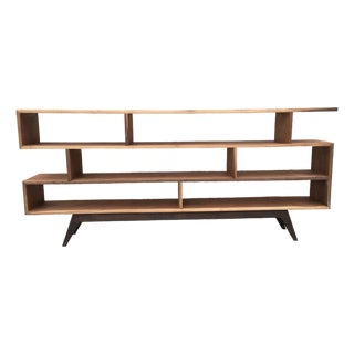Handcrafted Staggered Bookcase in Walnut For Sale