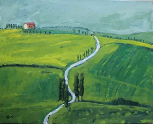 Contemporary Tuscan Landscape (Original Oil Painting)