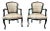 19th Century Louis XV Style Tan Upholstered Arm Chairs - a Pair For Sale