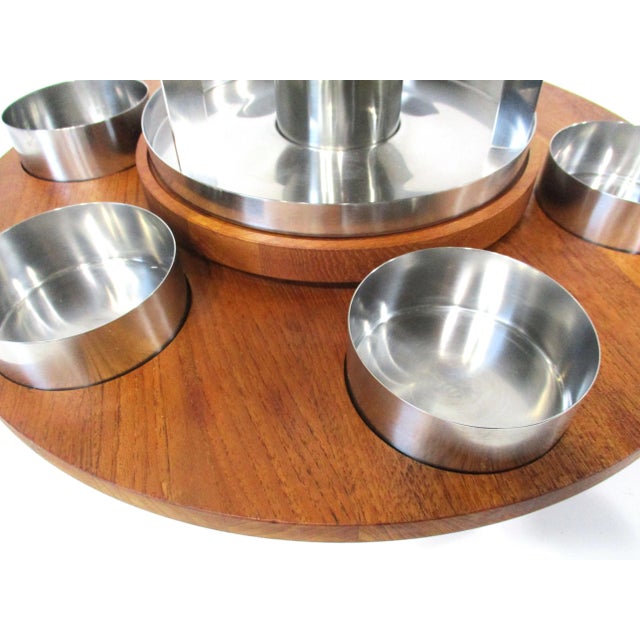 Stelton Lazy Susan Fondue Set by Peter Holmblad Denmark For Sale In Cincinnati - Image 6 of 12