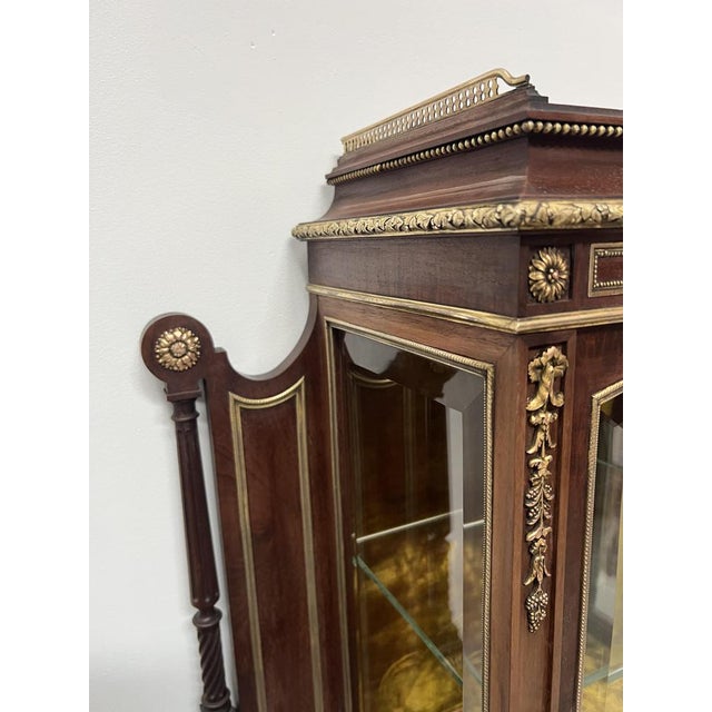 Napoleon III Mahogany and Chased Bronze Display Cabinet, 1800s For Sale - Image 12 of 18