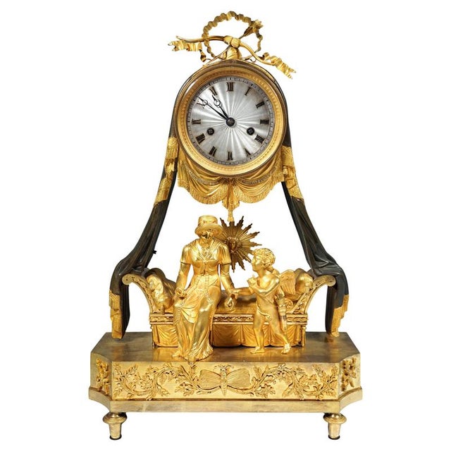 French Ormolu Mantle Clock with Baldaquin Bed Pendulum, Paris, France, 1790s For Sale - Image 13 of 13