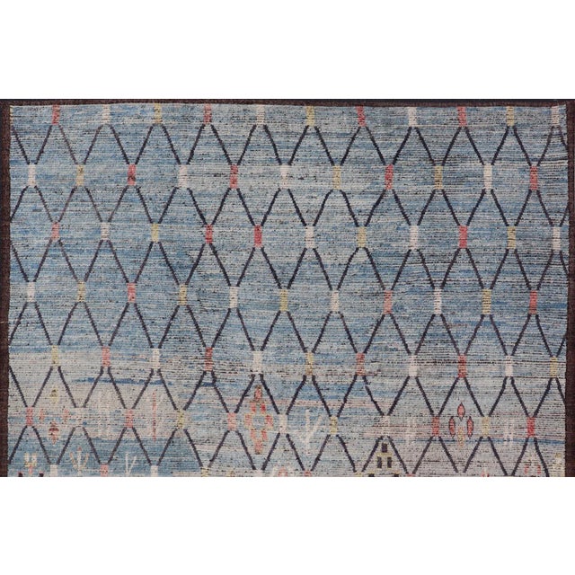 Modern Moroccan Rug by Keivan Woven Arts With All-Over Geometric 9'6 X 11'3 V For Sale - Image 4 of 11