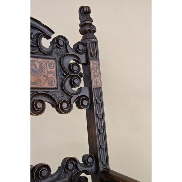 17th Century Renaissance Handcarved Nutwood Armchair, Austria For Sale - Image 10 of 18