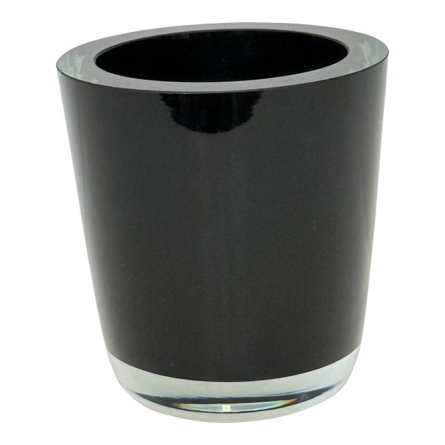 Vintage Thick Italian Glass Vase For Sale