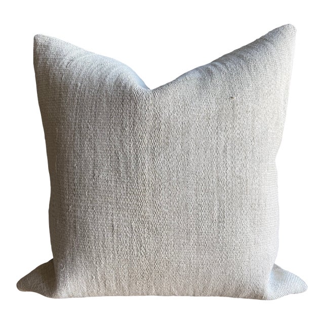 Vintage Rug Pillow Cover With Original Seams For Sale