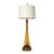Vintage Mid-Century Murano Style Handblown Amber & White Art Glass Table Lamp With Brass Base For Sale