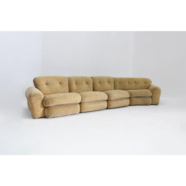 Vintage Italian Curved Modular Chrome Sofa, 1970s, Set of 4 For Sale - Image 11 of 11