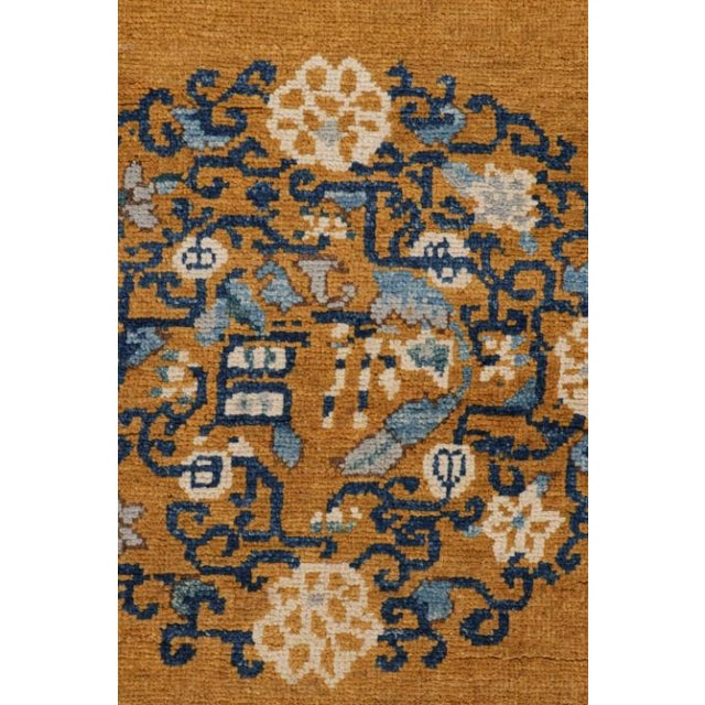 Rug & Kilim’s Twin Art Deco Inspired Rugs in Gold With Medallion and Florals For Sale In New York - Image 6 of 7
