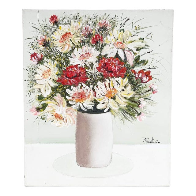 Costanza Mantovani, Floral Still Life, Oil on Canvas For Sale