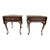 Pair of Vintage Queen Anne Style Solid Cherry Drop Leaf Nightstands End Side - Lamp Tables. For Sale