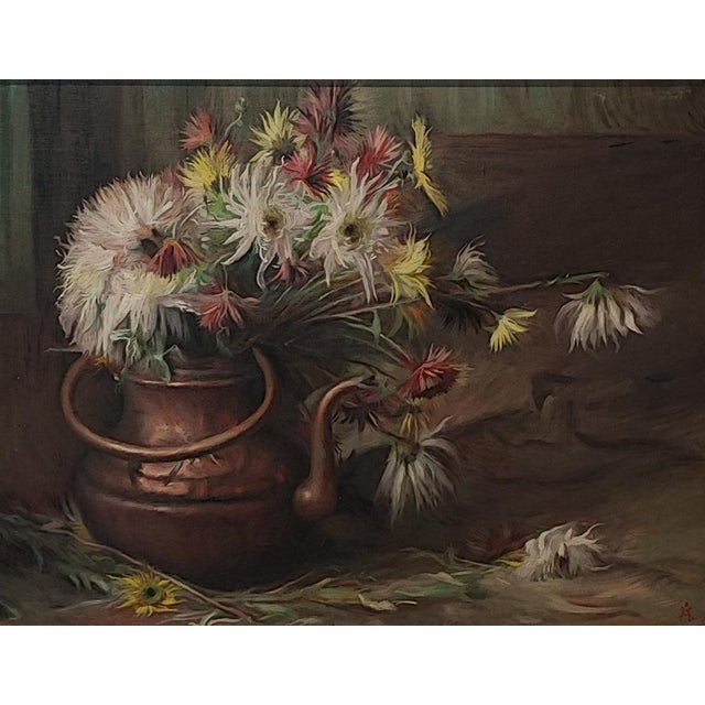 Aurèle Barraud, Bouquet et pot en cuivre, Oil on Canvas, Framed For Sale - Image 13 of 13