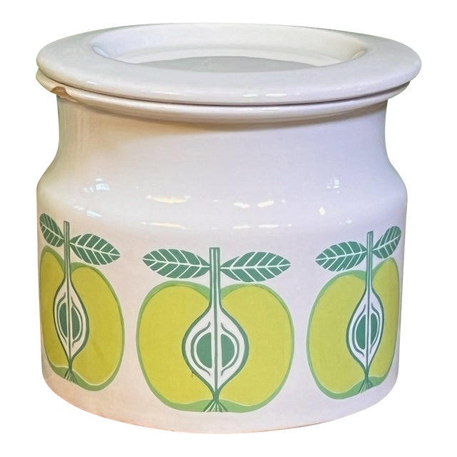 Vintage Arabia Pomona Jar With Green Apples For Sale