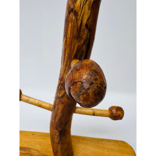 Handcrafted Burlwood Mug Tree, Artisan Live Edge Coffee Cup Holder Rack For Sale - Image 6 of 12
