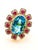 Bochic "Orient" Natural African Ruby, Blue Topaz & Diamond Ring Set 18K Gold & Silver For Sale - Image 4 of 18