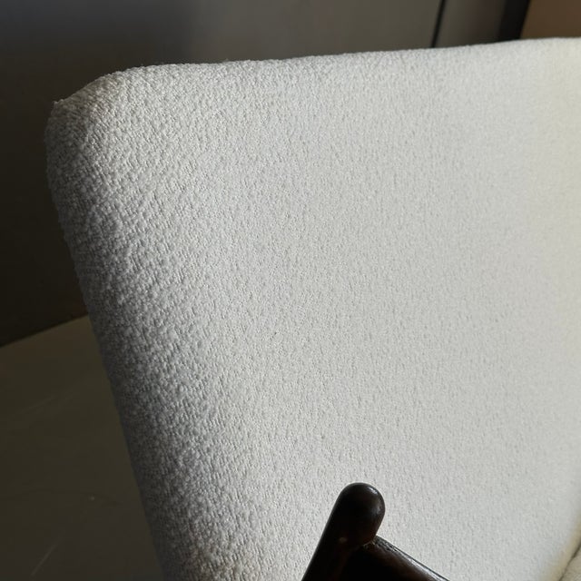 Vintage Italian Sofa in White Bouclé Fabric and Wood from Pizzetti, 1960s For Sale - Image 14 of 16