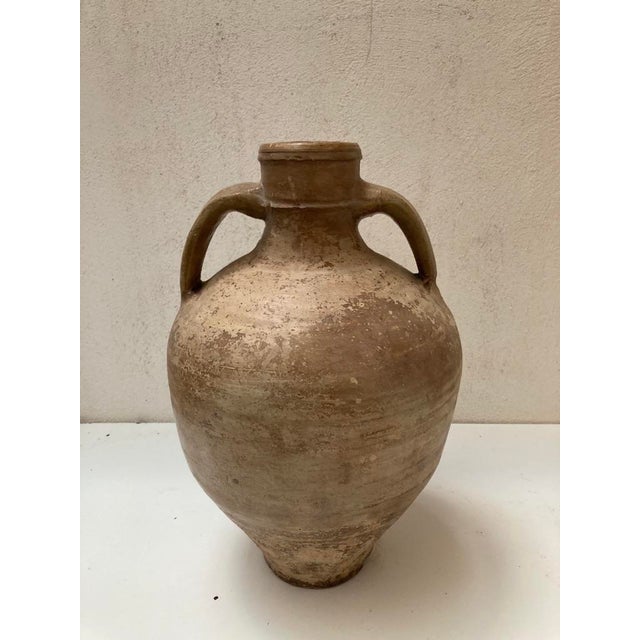 Vintage Beige Faience Vase For Sale - Image 4 of 4