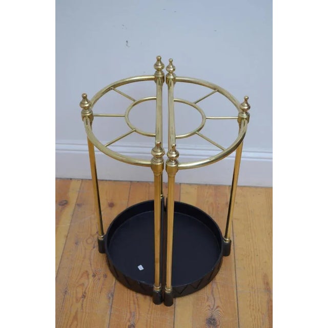 English Brass Demi Lune Umbrella Stand, 1960s For Sale - Image 3 of 9