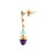 A pair of late 20th-century contemporary 14k gold drop earrings. Featuring cabochon amethyst, briolette blue topaz,...