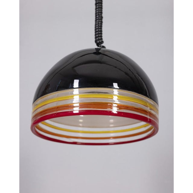 Black Vintage Febo Murano Glass Pendant Lamp by Roberto Pamio and Renato Toso for Leucos, 1970s For Sale - Image 8 of 8