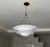 Matte White Layered Pendant Light | 4-Light Steel Shade Chandelier With Black Antique Brass Chain For Sale - Image 9 of 18