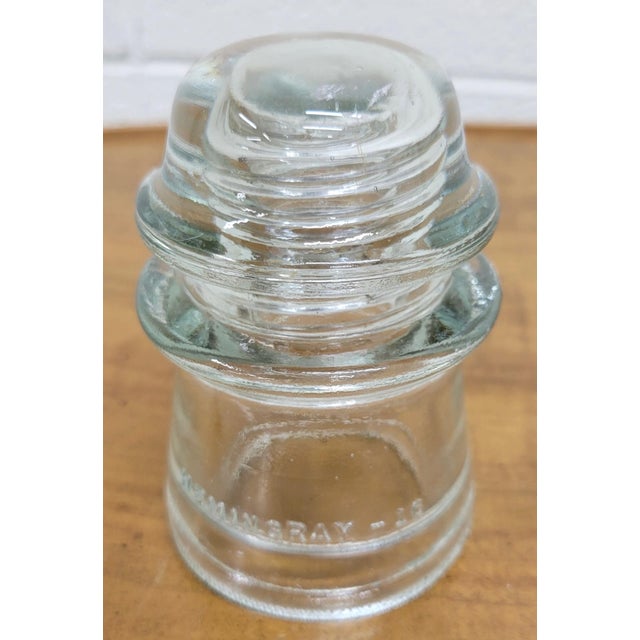 Traditional Vintage Hemingray 16 Clear Glass Insulator For Sale - Image 3 of 10
