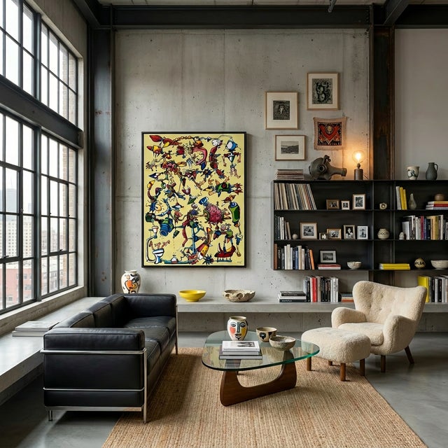2006 "Transformation" canvas by Ferenc Balint, contemporary Hungarian artist based in Budapest. Vibrant and colorful, the...