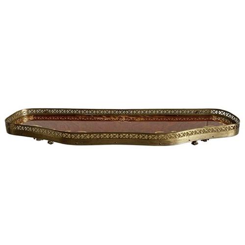 Vintage Wall Console in Wood and Brass, 1950s For Sale - Image 9 of 14