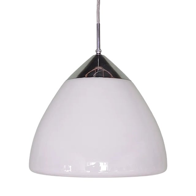 Opal Glass Pendant Lights attributed to Vilhelm Lauritzen for Louis Poulsen For Sale